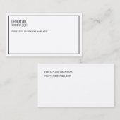 Minimalistische elegante witte en schone professio visitekaartje (Voorkant / Achterkant)
