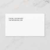 Minimalistische elegante witte en schone professio visitekaartje (Achterkant)