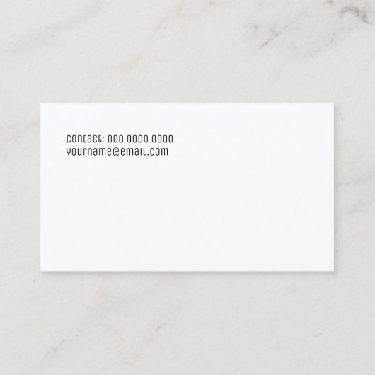 Minimalistische elegante witte en schone professio visitekaartje (Achterkant)