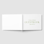 Minimalistische elegante witte en wijze groene bru gastenboek (Volledig)