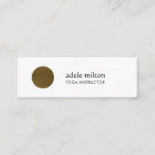 Minimalistische Elegante Witte Faux Koper Cirkel Y Mini Visitekaartje (Voorkant)