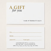 Minimalistische elegante witte gouden gele schoonh visitekaartje (Voorkant /achterkant)