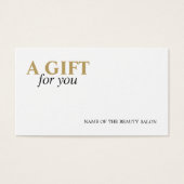 Minimalistische elegante witte gouden gele schoonh visitekaartje (Voorkant)