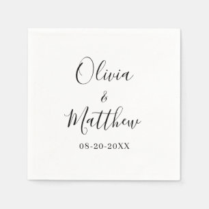 Minimalistische elegante witte klassieke bruiloft servet