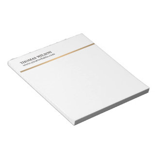 Minimalistische Elegante Witte Koperen Lijn Advoca Notitieblok