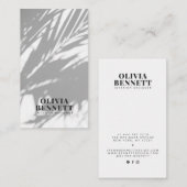 Minimalistische elegante witte moderne interieuron visitekaartje (Voorkant / Achterkant)