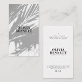 Minimalistische elegante witte moderne interieuron visitekaartje (Voorkant / Achterkant)