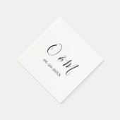 Minimalistische Elegante Witte Monogram Klassieke  Servet (Hoek)