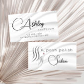 Minimalistische elegante witte professionele salon visitekaartje