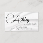 Minimalistische elegante witte professionele salon visitekaartje (Achterkant)