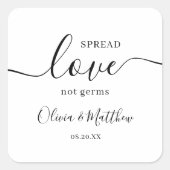 Minimalistische Elegante Witte Verspreid Liefde Tr Vierkante Sticker (Voorkant)