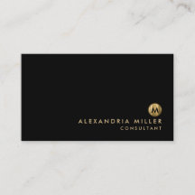 Minimalistische Elegante Zwar Gouden Monogram