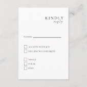 Minimalistische Elegante Zwart en Wit RSVP kaart (Voorkant)