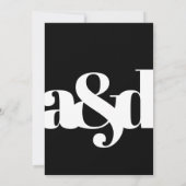 Minimalistische elegante zwart wit bruiloft kaart (Achterkant)