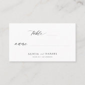 Minimalistische elegante zwart-wit bruiloft plaatskaartje (Voorkant)