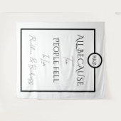 Minimalistische Elegante Zwart-Wit Bruiloft Wandkleed (Voorkant (horizontaal))