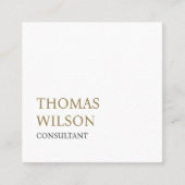 Minimalistische Elegante Zwart Wit Gouden Consulta Vierkante Visitekaartje (Voorkant)