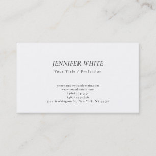 Minimalistische Elegante Zwart & Wit Retro Visitekaartje