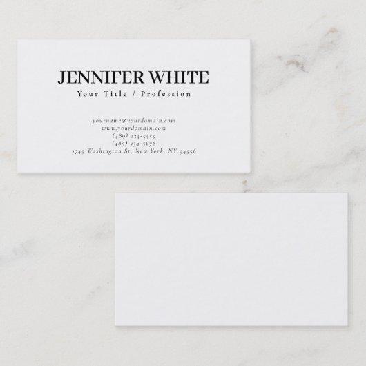 Minimalistische elegante zwart-wit retro visitekaartje (Voorkant / Achterkant)