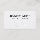 Minimalistische elegante zwart-wit retro visitekaartje (Voorkant)