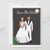 Minimalistische elegante zwart-wit Save the Date (Voorkant)