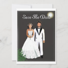 Minimalistische elegante zwart-wit Save the Date