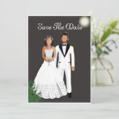 Minimalistische elegante zwart-wit save the date (Staand voorkant)