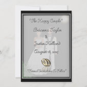 Minimalistische elegante zwart-wit save the date (Achterkant)