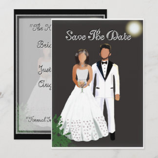 Minimalistische elegante zwart-wit save the date