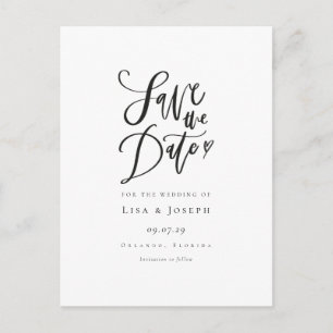 Minimalistische Elegante Zwarte en Witte Bewaar de Briefkaart