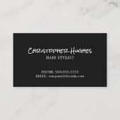 Minimalistische elegante zwarte en witte hairdress visitekaartje (Voorkant)