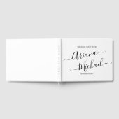Minimalistische Elegante zwarte en witte huwelijk Gastenboek (Volledig)