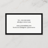 Minimalistische Elegante Zwarte Grens Modern Visitekaartje (Achterkant)