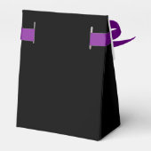 Minimalistische elegante zwarte jurk bruiloft bedankdoosjes (Achterkant)