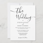 Minimalistische elegante zwarte kalligrafie bruilo kaart (Voorkant)