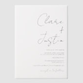 Minimalistische Elegante zwarte moderne script bru Vellum Uitnodigingen (Voorkant)