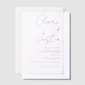 Minimalistische Elegante zwarte moderne script bru Vellum Uitnodigingen (Offset)