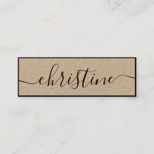 Minimalistische elegante zwarte moderne typografie mini visitekaartje