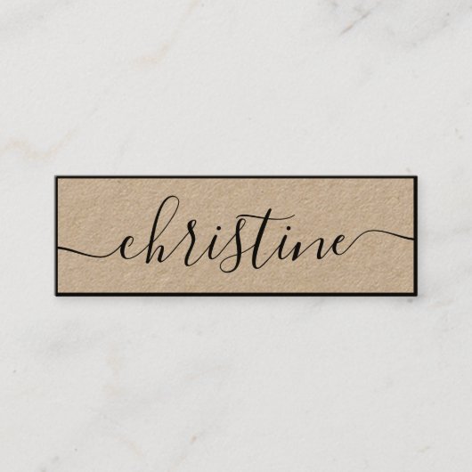 Minimalistische elegante zwarte moderne typografie mini visitekaartje (Voorkant)