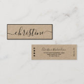 Minimalistische elegante zwarte moderne typografie mini visitekaartje (Voorkant / Achterkant)