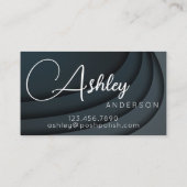 Minimalistische elegante zwarte professionele salo visitekaartje (Achterkant)