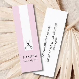 Minimalistische Elegante Zwarte Schaar Haar Stylis Mini Visitekaartje