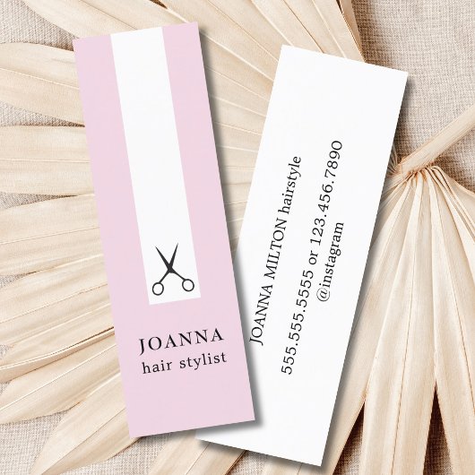 Minimalistische Elegante Zwarte Schaar Haar Stylis Mini Visitekaartje