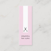 Minimalistische Elegante Zwarte Schaar Haar Stylis Mini Visitekaartje (Voorkant)