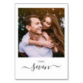 Minimalistische Elegante Zwarte Script Foto Kaart (Achterkant)