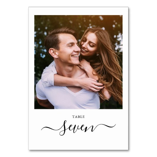 Minimalistische Elegante Zwarte Script Foto Kaart (Voorkant)