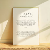 Minimalistische Elegante Zwarte & Witte Huwelijksg Poster
