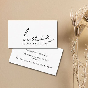 Minimalistische Elegante Zwarte Witte Kapsalon Visitekaartje