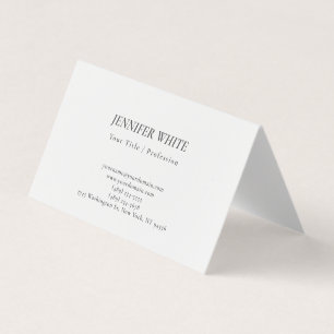 Minimalistische Elegante Zwarte & Witte Retro Visitekaartje