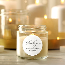 Minimalistische Elegantie Calligrafie Bruiloft Ronde Sticker